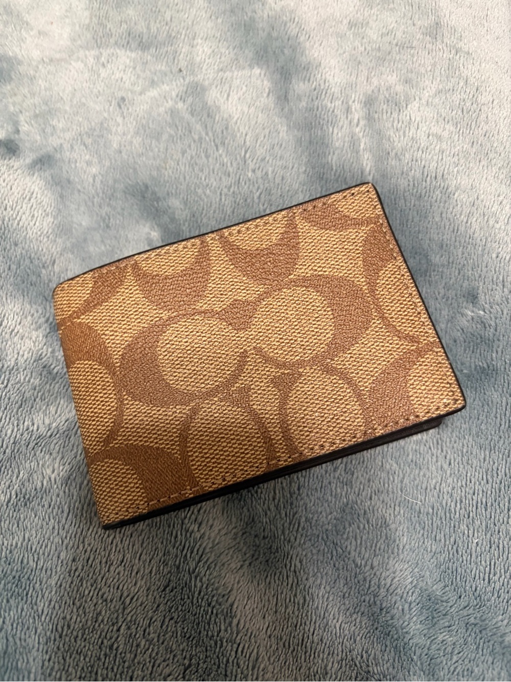 Coach Brown Signature Canvas Card Holder